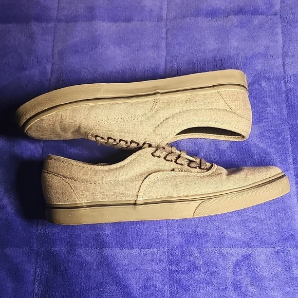 Vans Gray Tan Sneakers Classic Low-Top Canvas - Picture 4 of 5